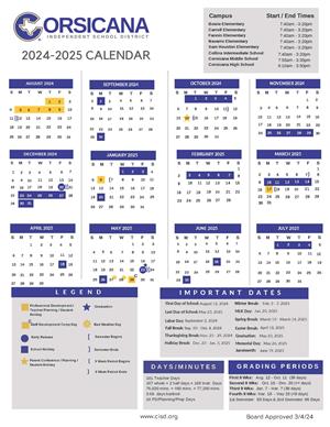 2024-25 calendar